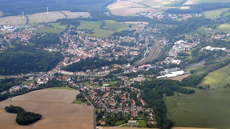Die Stadt Nossen, nordwestlich von Dresden